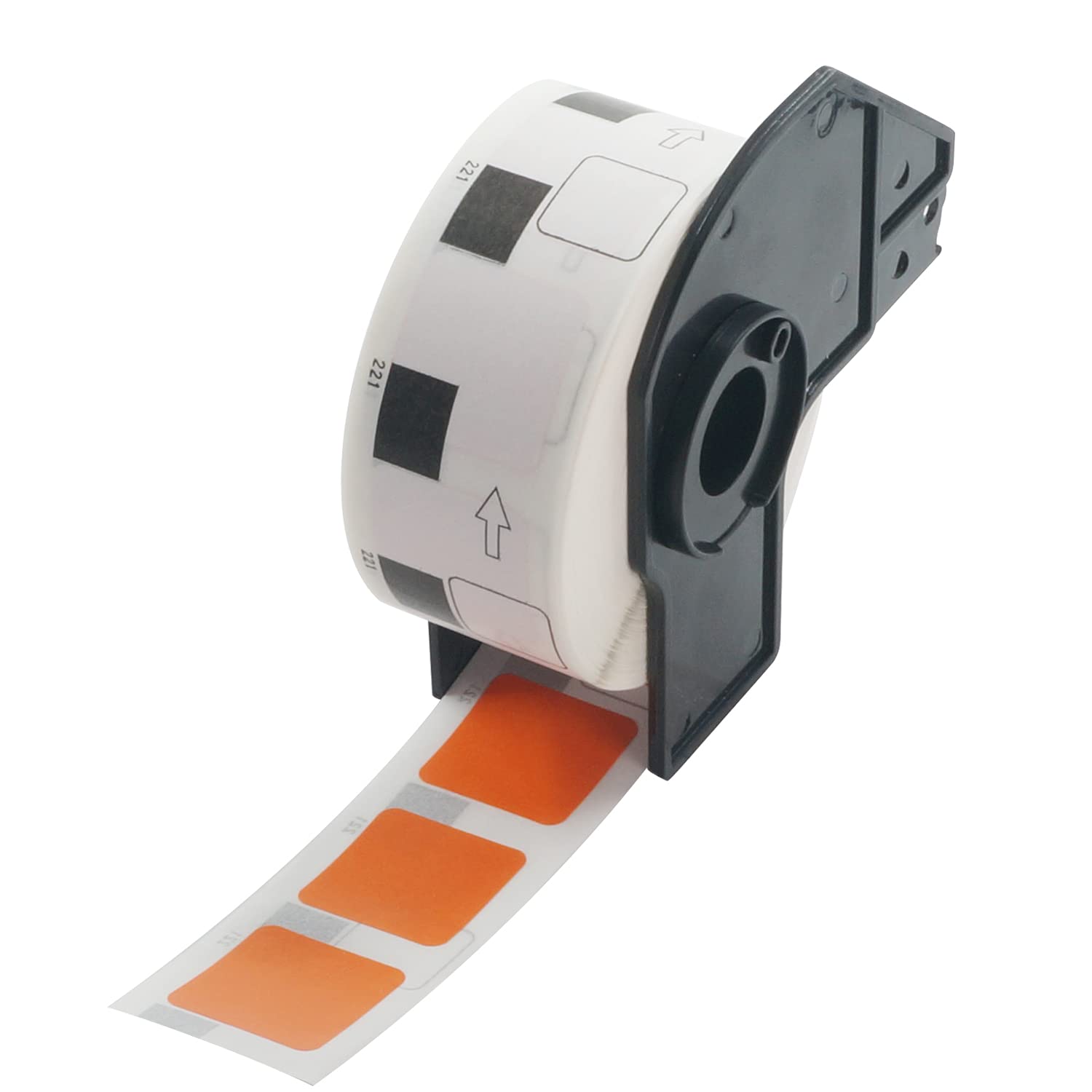 BETCKEY - 1000 Orange Labels Replacement for Brother DK-11221, 23mm x 23mm Square Labels Compatible with Brother QL Label Printers