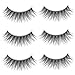 Urbun 4 Styles 12 Pairs Multipack Luxurious Real Mink 3D Natural False Eyelashes Cross Long Black Makeup Eye Lashes