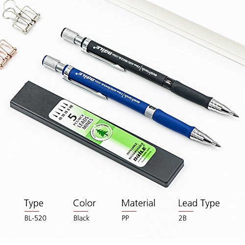 Baile 2.0mm 2B Mechanical Pencil with Lead Refill (Black)(Sharpener in