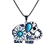 LUREME Pave Crystal and Bead Elephant Silver Tone Pendant Necklace for Women Teen Girls 01001603-1