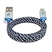 Paracable Paracord Wrapped iPhone Lightning Cable (Matrix) | Braided Fabric Wrapped Lightning to USB Tangle Free with Aluminum Ends. Black, White, and Blue iPhone Charger.