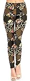 VIV Collection Regular Size Printed Brushed Leggings (Flowers n' Boxes)