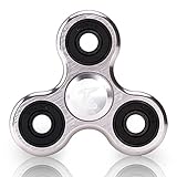 Fidget Spinner, TILO Spinner Fidget Tri-Spinner Fidget Toy Hybrid Bearing EDC Focus Toy Finger Top for Killing Time Spins 2-5 Min (Silver Aluminum Alloy)