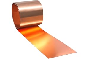 Uxney Copper Sheet Roll,Copper Flashing Roll 1000x100x0.1mm(LxWxT) Applicable to Various House Repair and DIY Projects