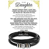 CALLA DECORGIFTS Braided Vegan Leather Bracelet & Sentimental Message Card Gift Set for Daughter