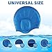 Royal Swim Cap For Long Hair - Waterproof Premium Silicone swimming Cap for Women & Men - Special Shape for Effective Ear Protection - Keeps Hair Dry - with Nose Clip & Ear Plugs - Blue