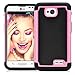 LG L70 Case, LG Optimus Exceed 2 Case, MagicMobile® [Dual Armor Series] Hybrid Impact Resistant LG L70 Shockproof Case Hard Plastic + Silicone Protective Cover for LG Optimus Realm [Black/Light Pink]