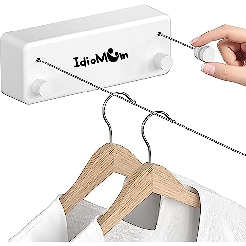 Étendoir à Linge Rétractable – Double Ligne, 13,8 Ft, Intérieur/extérieur, 20kg