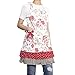 NEOVIVA Kitchen Aprons for Women with Pocket, Old-fashioned Canvas Bib Apron for Cooking, Baking, BBQ and Gardening, Style Doris, Floral Lollipop Red