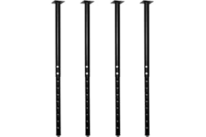 QLLY Adjustable Metal Table Leg, 24-40 inch, 60-100cm, Home Office DIY Desk Leg, Furniture Leg Set (4, Black)