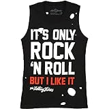 Rolling Stones Women's It's Only Rock And Roll Destroyed Womens Tank Black