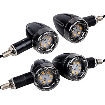 4pcs Amber & RED LED Bullet Turn Signal Stop Brake Lights for Harley Honda Yamaha Suzuki Kawasaki Bike