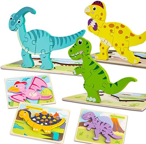 Pack Wooden Dinosaur Puzzles 