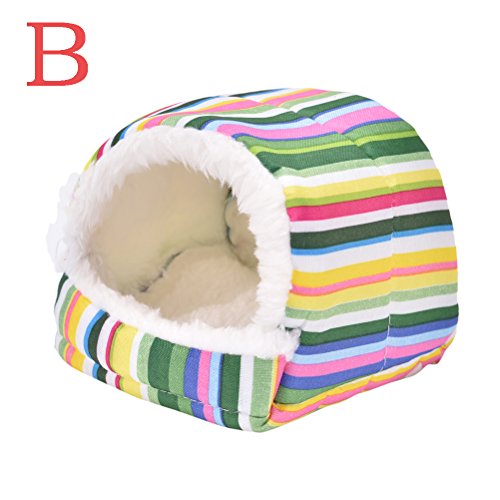 Ioffersuper 1 Pcs Pet Soft Pad/Bed/House/Nest Small Animal Cage For Hamster/Hedgehog/Rat/ (B)