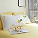 BuLuTu Cotton Pineapple Print Bed Pillowcases Set of 2 Queen Off White Pillow Covers Decorative Standard for Boys Girls Envelope Closure End-Premium,Ultra Soft,Hypoallergenic (2 Pieces,20