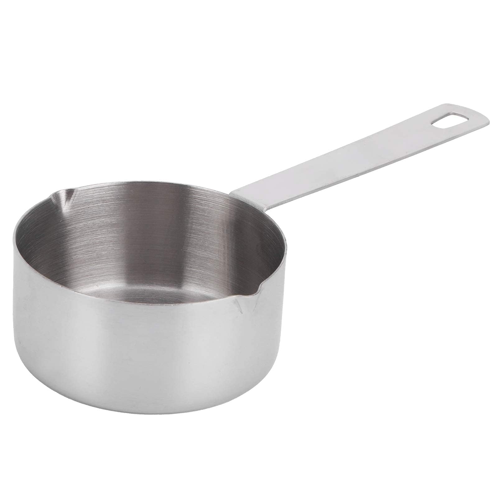 Measuring Cups, 1/4 Measure Cups Measuring Spoons for Baking Cooking Dual Pour Mouth Stainless Steel Spoons with Scales and Storage Rings, 15.1cm/5.9in