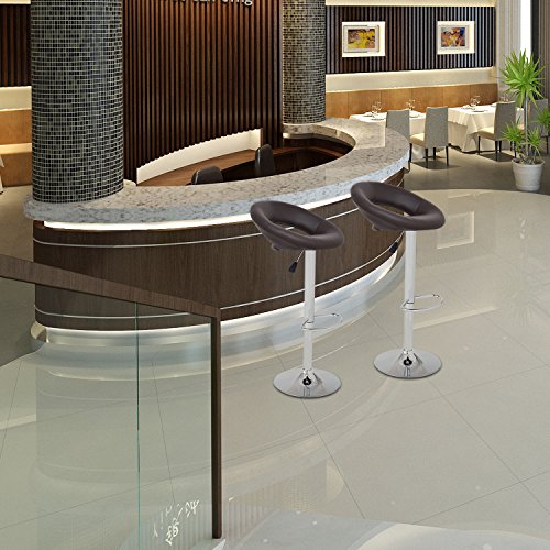 image for Bar Stool, GentleShower PU leather Barstool Single Semi Circle Shape 3