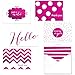 Pink Foil All Occasion Note Card Assortment Pack - Set of 24 cards - 4 designs, blank inside - with white envelopes