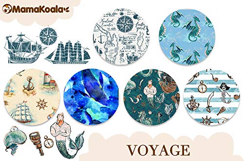 Mama Koala One Size Baby Washable Reusable Pocket Cloth Diapers, 6 Pack with 6 One Size Microfiber Inserts (Voyage)