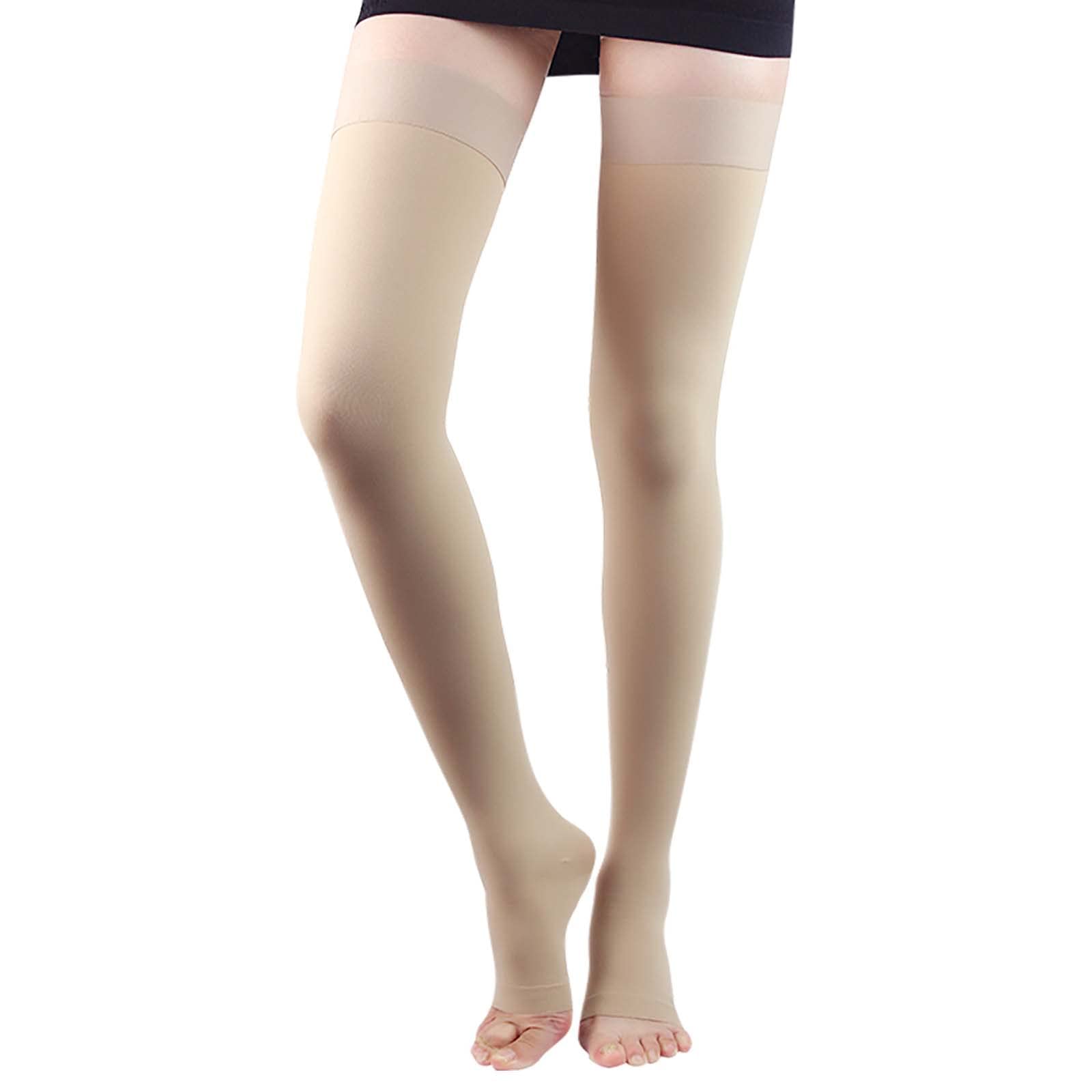 Photo 1 of Lin Performance 20-30 mmHg Medical Compression Stockings for Women and Men Thigh High,Dot-Top,Open Toe Socks for Varicose Vein Swollen legs Travel Flight Pregnant(Beige,XL)