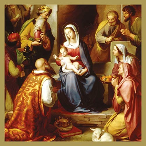 Museums & Galleries Pack of 5 Traditional Christmas Cards (MG-CMHX406) - From the Masterpieces Collection The Nativity - 5 Cards of 1 Design