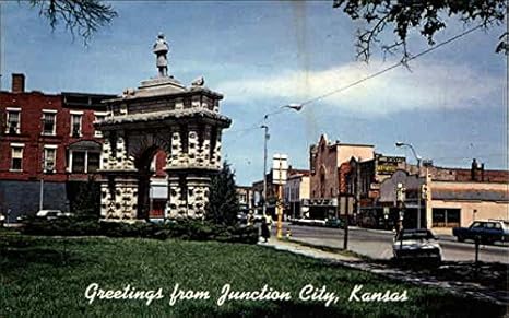 City Park Main Street Junction City Kansas Ks Original Vintage
