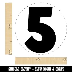 Fun Bold Font Letters and Numbers Rubber Stamp for