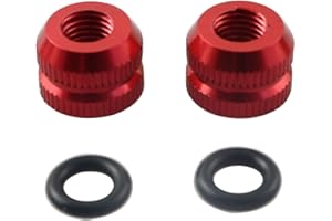 JCBIZ 2PCS Bicycle Vacuum Tire Presta Valve Nuts Bicyle Inner Tube Valve Nuts with Sealed O Ring for Most Mountain Bikes Road Bikes, Red