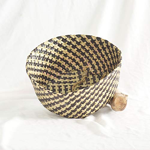 Seagrass Wicker Basket Flower Pot Folding Basket Dirty Basket Storage Decoration (C, 27×24cm) - Thumbnail 6