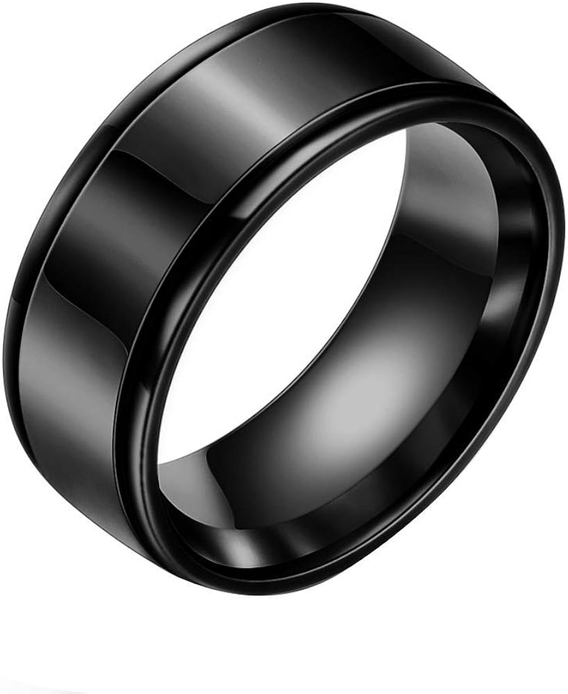 Onefeart Titanium Ring for Men Boy Highly Polished Amazon.co.uk Jewellery