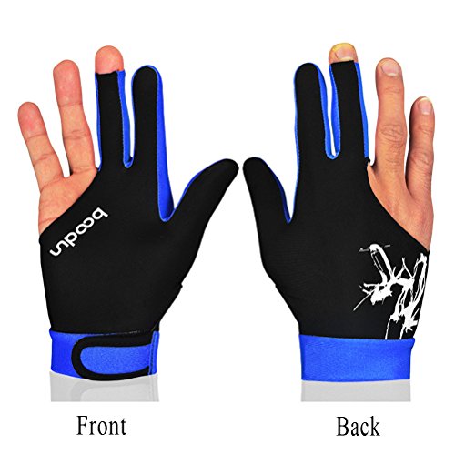 Billiard Gloves,Jelinda Billiards Pool Snooker Cue Shooters Gloves Snooker Gloves Elastic Lycra 3 Fingers Show Gloves for Man and Women (Dark blue L)