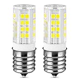 E17 Led Bulb, Aishangni Intermediate Base Led Bulb Appliance Bulb Dimmable 4W Daylight White 6000K, Low Power Consumption, Long Lifespan,450LM,AC110-130V for Home, Kitchen,Light Fixtures (2- Pack)