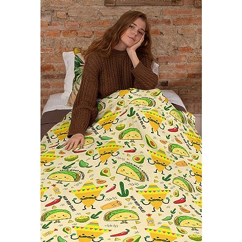 Darani Mexico Taco Lightweight Super Soft Cozy Throw Blanket Warm and Lightweight Soft Flannel Blankets 50x40 Small for Kid Bed Blanket