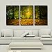 Gardenia Art - Green Boulevard and Fallen Leaves Canvas Prints Modern Wall Art Paintings Artwork for Room Decoration,16X24 inch, Unframed