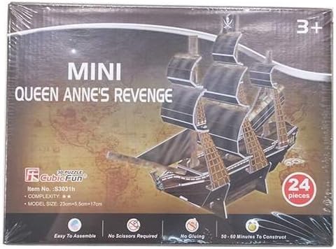 Amazon 立体パズル ミニ3dクラフトパズル 海賊 黒ひげのクイーン アンズ リベンジ号 帆船シリーズ 立体パズル おもちゃ