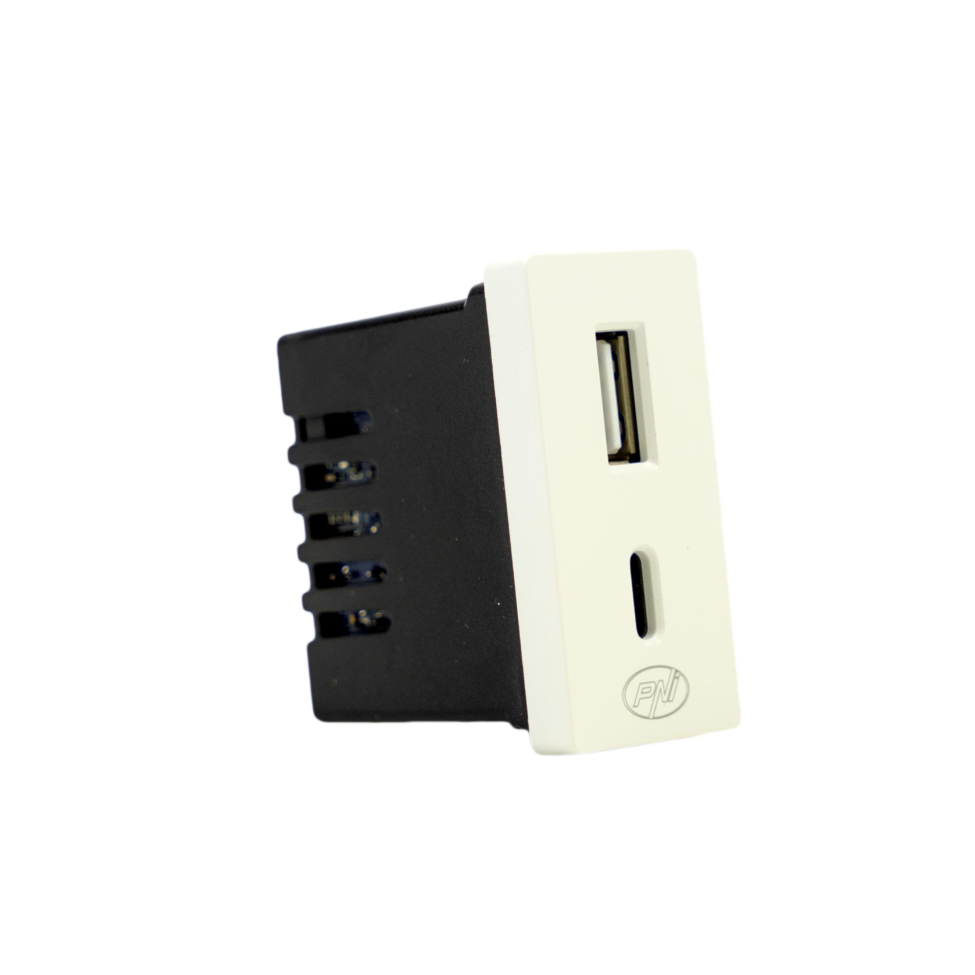 PNI UB30 Power Socket With USB-A and USB-C, 12V/9V/5V, Max. 20W, Modular, Type F 1/2, Flush Mounting