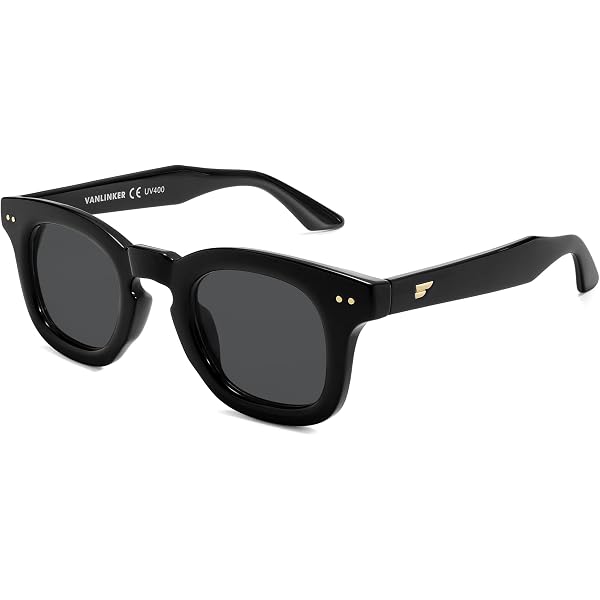 VANLINKER Retro Small Square Sunglasses for Men Women Trendy  display picture 3