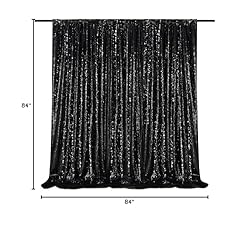 Black Sequin Backdrop Curtain 7ft x 7ft Glitter