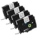Fimax 4 Packs Compatible for Brother P-Touch TZe-S231 TZS231 TZeS231 1/2'' Extra Strength Laminated Label Tapes Black on White 0.47 Inche 26.2ft (12mm/8m)[Upgrade TZe-231]