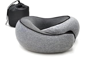 RURING Travel Pillows for Airplanes, Travel Neck Pillow Travel Pillow, Neck Pillow Airplane Memory Foam 360 Degree Support Stowable Pillows for Airplanes Offices and Cars (Dark Gray)