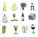 Cork & Leaf- Strong Magnetic Wine Glass Charms for Stem Glasses - Set of 12 Different Color Bling Drink Markers for Parties and Events Wine Charms for Glasses