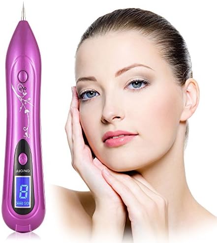 LONGKO Professional Mole Removal Pen - USB Rechargeable Skin Tag Remover with 8 Strength Level Spot Eraser Tool for Removing Freckles Age Spot Nevus Warts Tattoo