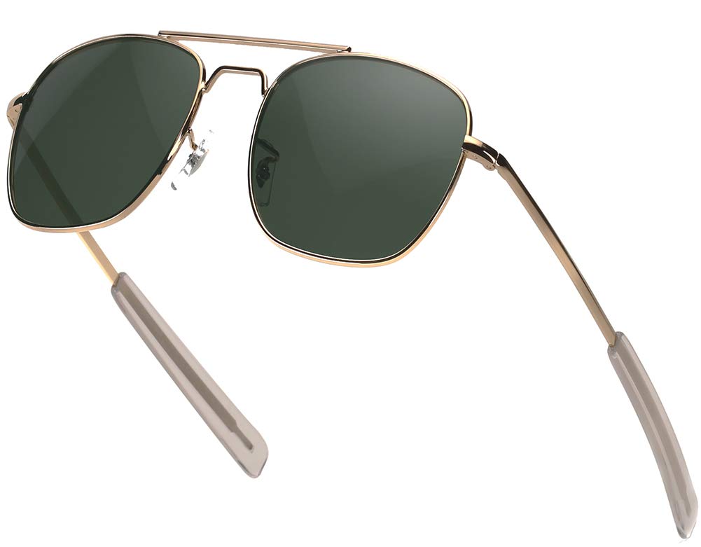 Mens Aviator Sunglasses 55mm Polarized Pilot Military Square Shades