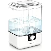 CHIVALZ Humidifiers for Bedroom, 6L Cool Mist Humidifiers for Baby Nursery, 26dB Quiet, 50H Runtime, Top Fill Humidifier for Large Room, Home, Plants, Nightlight, Oil Diffuser 1 Pack White