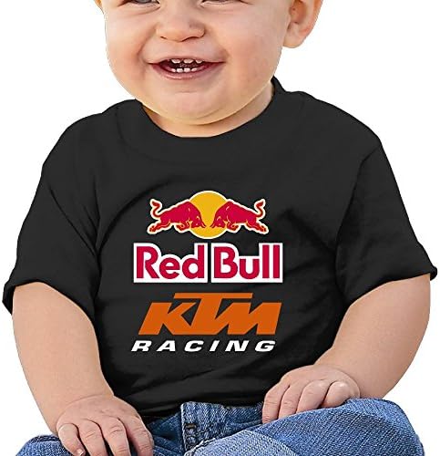 Momini Little Boys/Girls Unisex Racing Logo Infant T Shirt (6-24 Months) Black