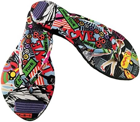 Chose Chic Kawaii City Girl Flip Flops (M / 7-8 US, Multicolor)