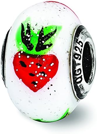 Reflections Sterling Silver Strawberry Murrano Glass Bead