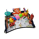 Kids Travel Tray with customizable Drawing Surface Universal Fit for Booster/Car Seat, Stroller, Pushchair/Highchair - Perfect Play & Learn Activity Snack Tray and Organizer for on the go travel