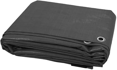SolaDirect Grey Tarpaulin 6x10m 200 GSM Heavy Duty Waterproof Tarp