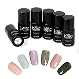 BMC 6pc Nude Color Themed UV/LED Nail Lacquer Gel Polish Master Set - Oasis Collection